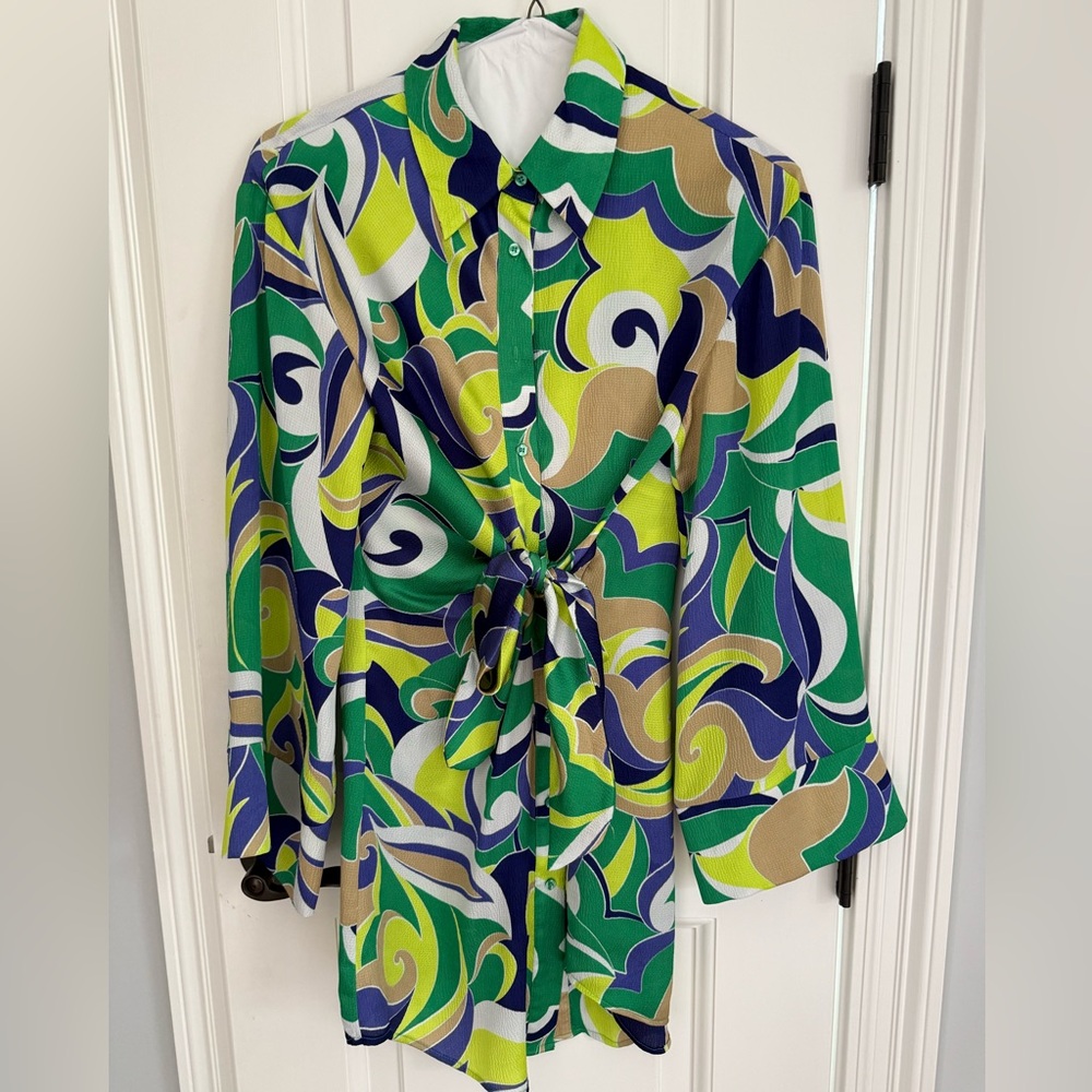 Silk Mini Shirt Dress